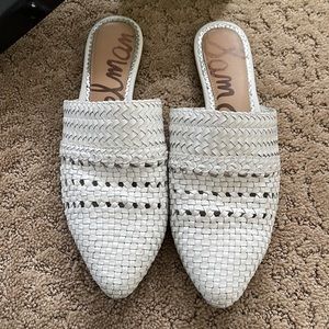 Sam Edelman Natalya white leather slides